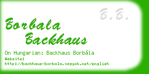 borbala backhaus business card